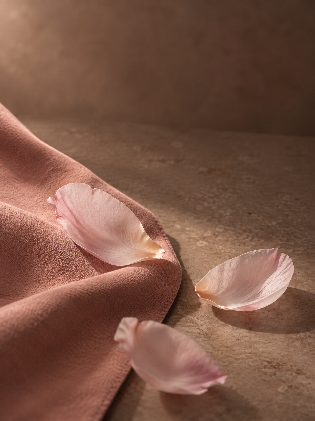 Peony & Blush Suede scent mood with blush suede and soft pink peony petals